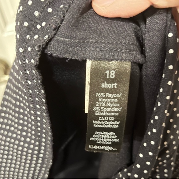 George 18P black polka dot Bermuda Shorts Stretchy - Picture 6 of 7